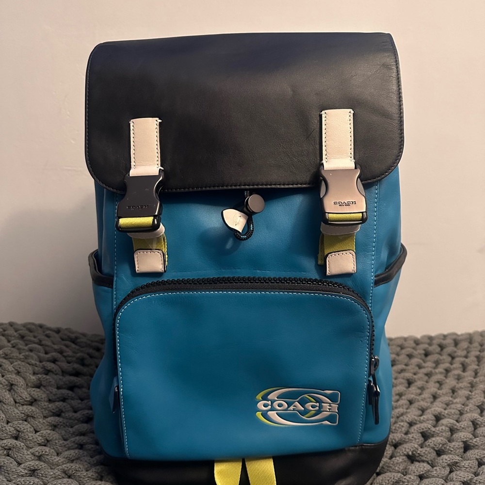 Coach Track Backpack in Colorblock Signature with Coach Stamp